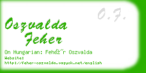 oszvalda feher business card